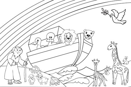Noah ark coloring stock photos and images