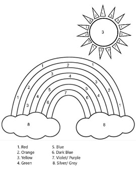 Rainbow color by number tpt