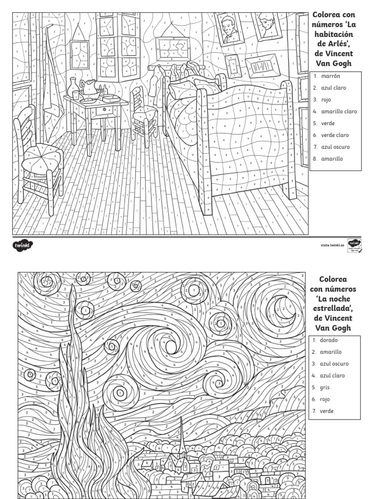 As hojas de colorear con numeros obras de arte ver pdf
