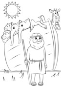 Noahs family leaves the ark coloring page free printable coloring pages