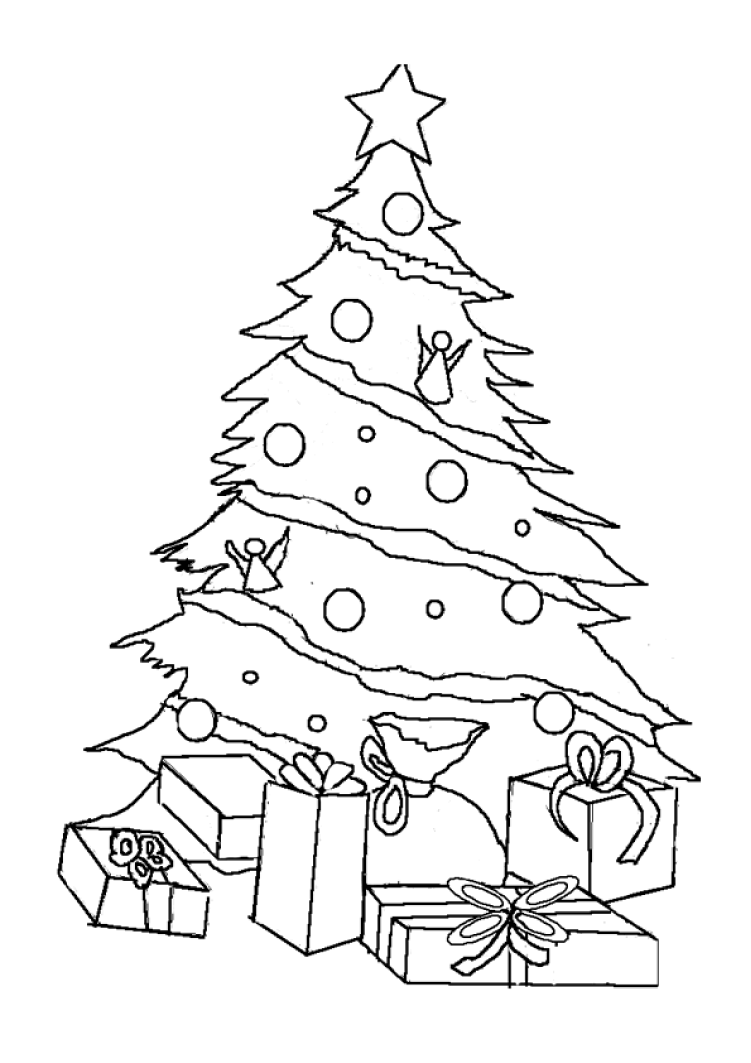 Christmas tree coloring for kids