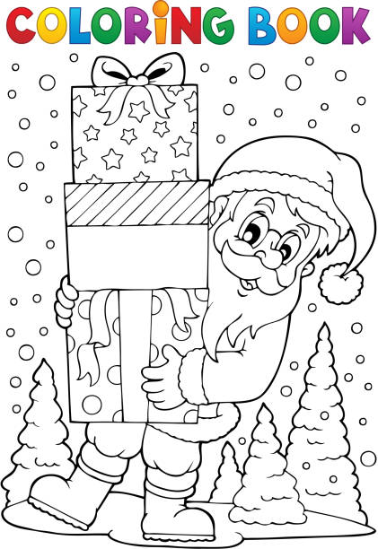 Christmas presents coloring pages stock illustrations royalty