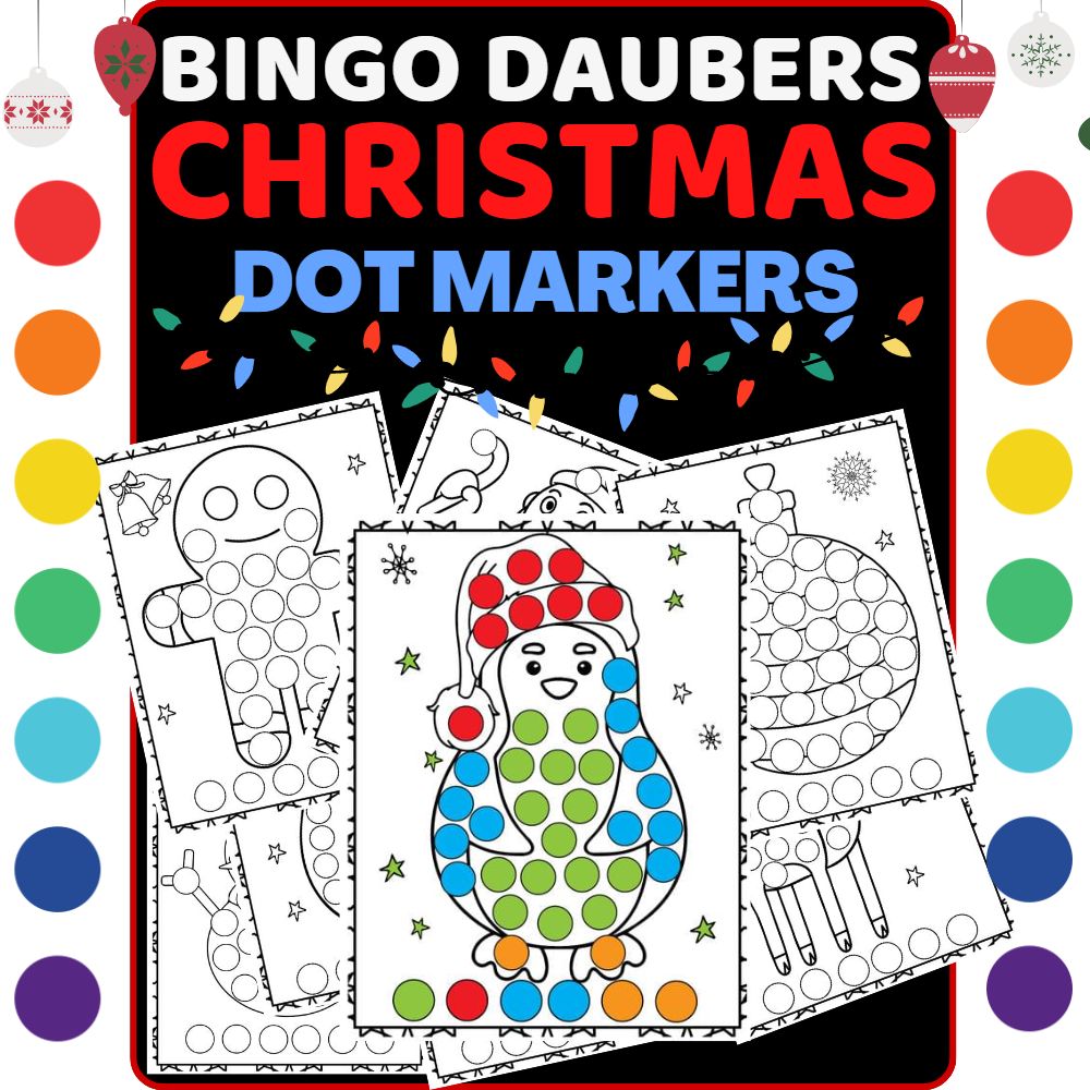 Christmas dot markers bingo dauberswinter coloring pages for new year made by teachers