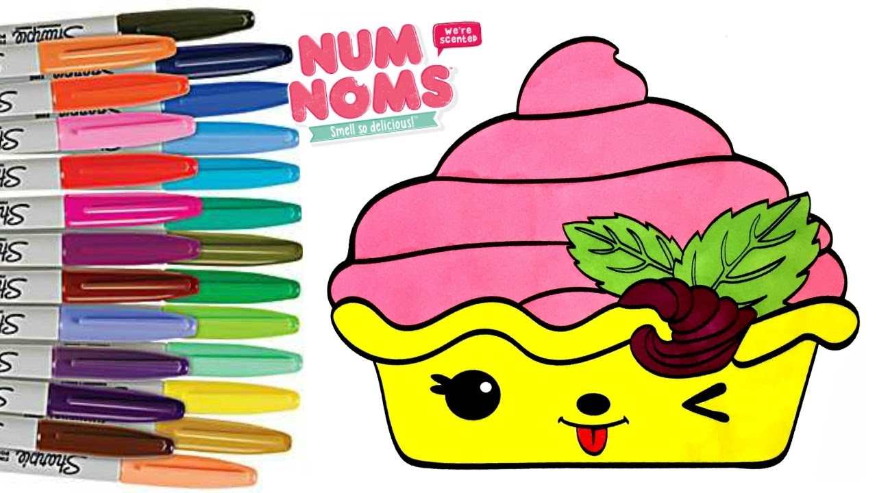 Num noms strawberry froyo coloring book page num noms how to colour