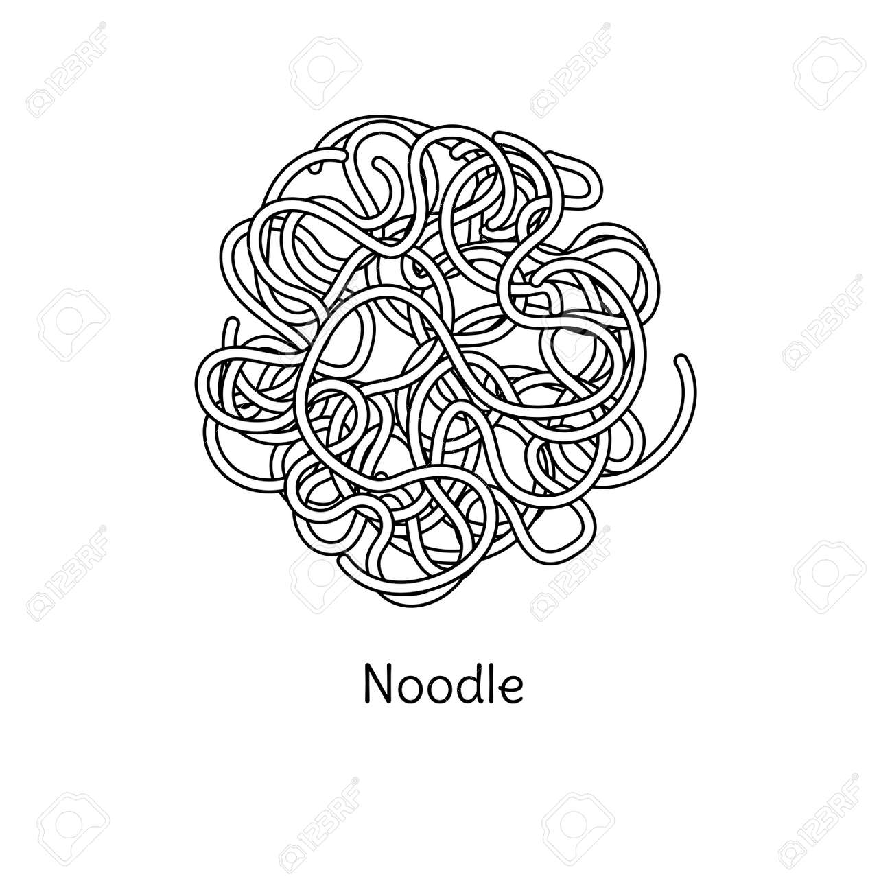 Noodle pasta illustration vector doodle sketch traditional italian food hand
