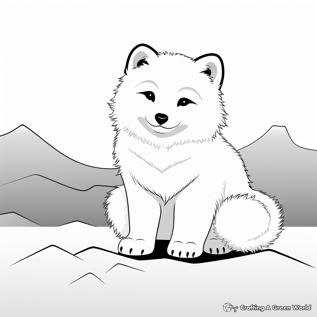 Arctic fox coloring pages