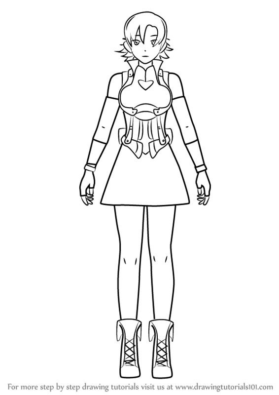 How to draw nora valkyrie from rwby rwby step by step