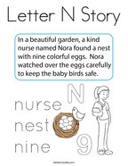 Letter n coloring pages