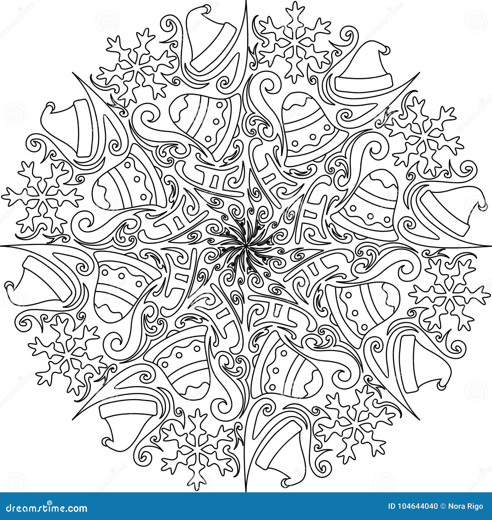 Christmas mandala decoration stock vector