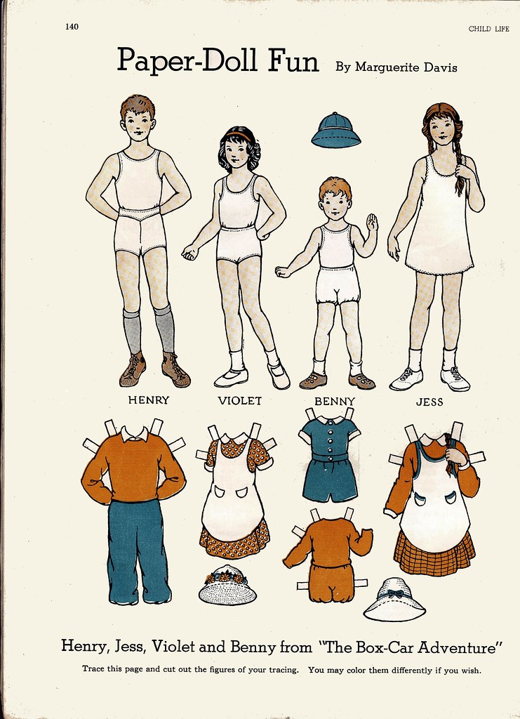Boxcar children paperdolls for box car children found in â