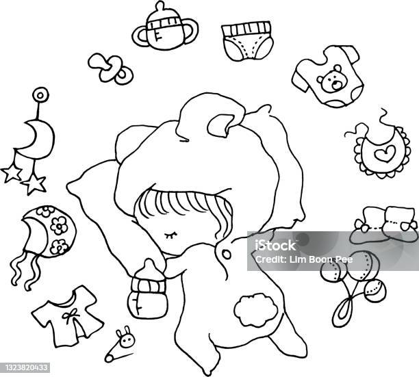 Farm animals coloring page stock illustration