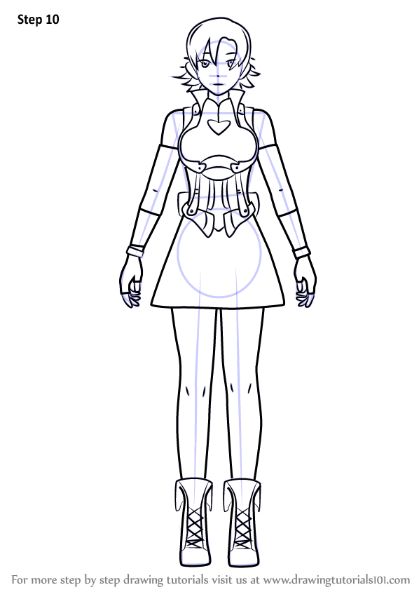 How to draw nora valkyrie from rwby rwby step by step