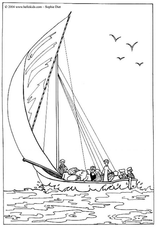 Boat coloring pages