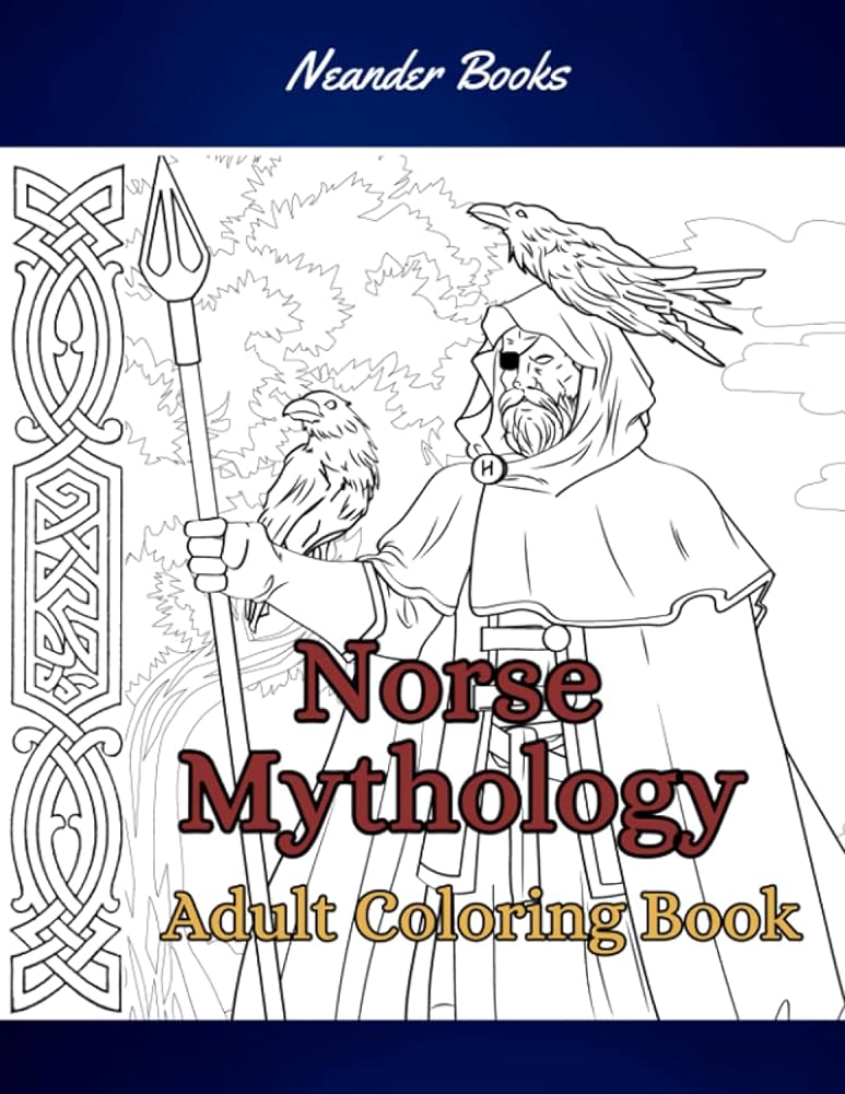 Norse mythology coloring book for adults and teens books neander books
