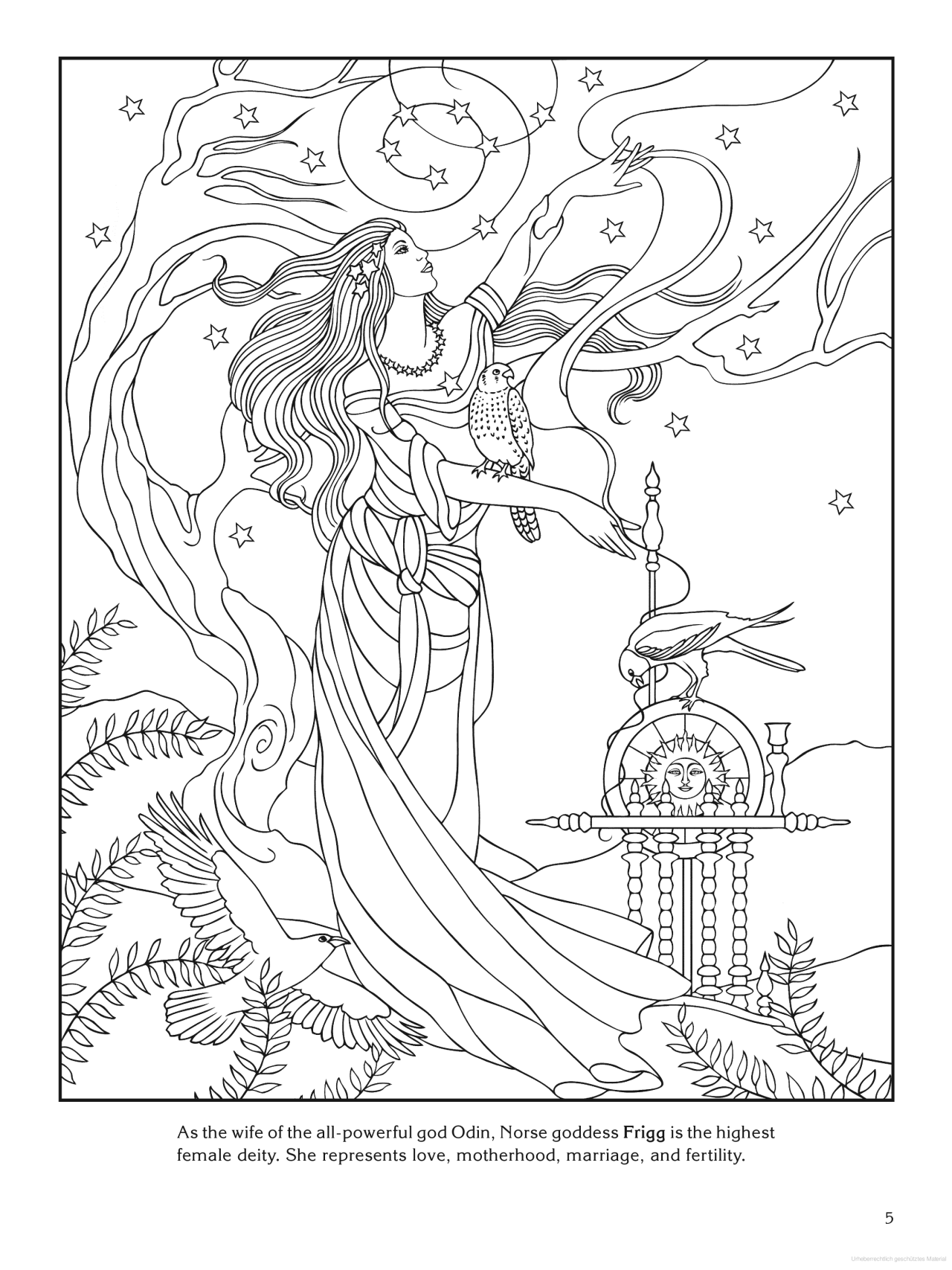 Goddess coloring page