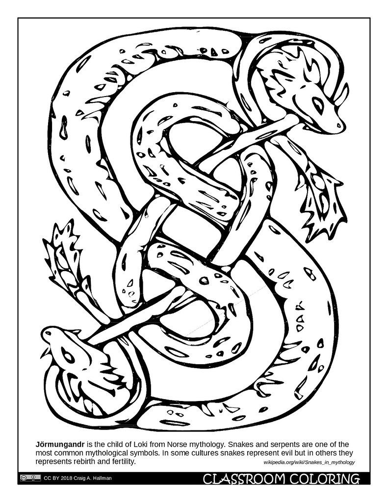 Coloring page jormungar jãrmungandr is the child of loki fâ
