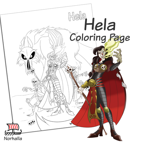 Hela coloring page digital download for print â inc