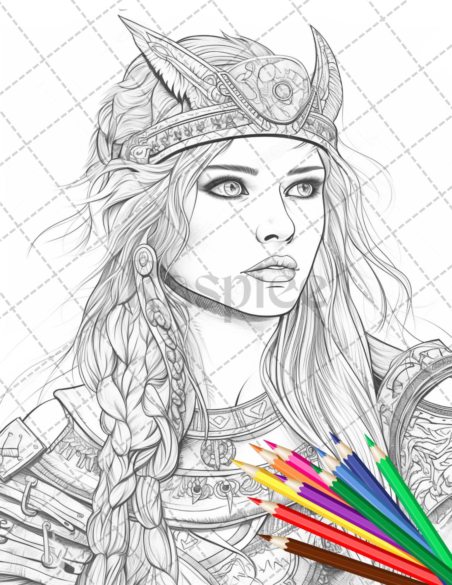 Viking women warrior printable coloring pages for adults nordic cu â coloring