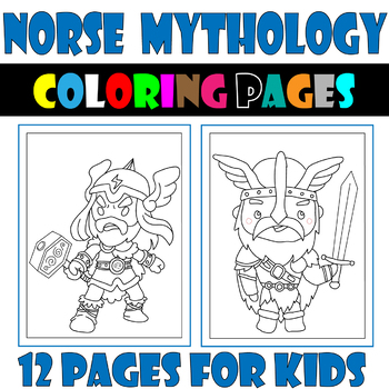 Norse mythology coloring pages by digital store of activities tpt