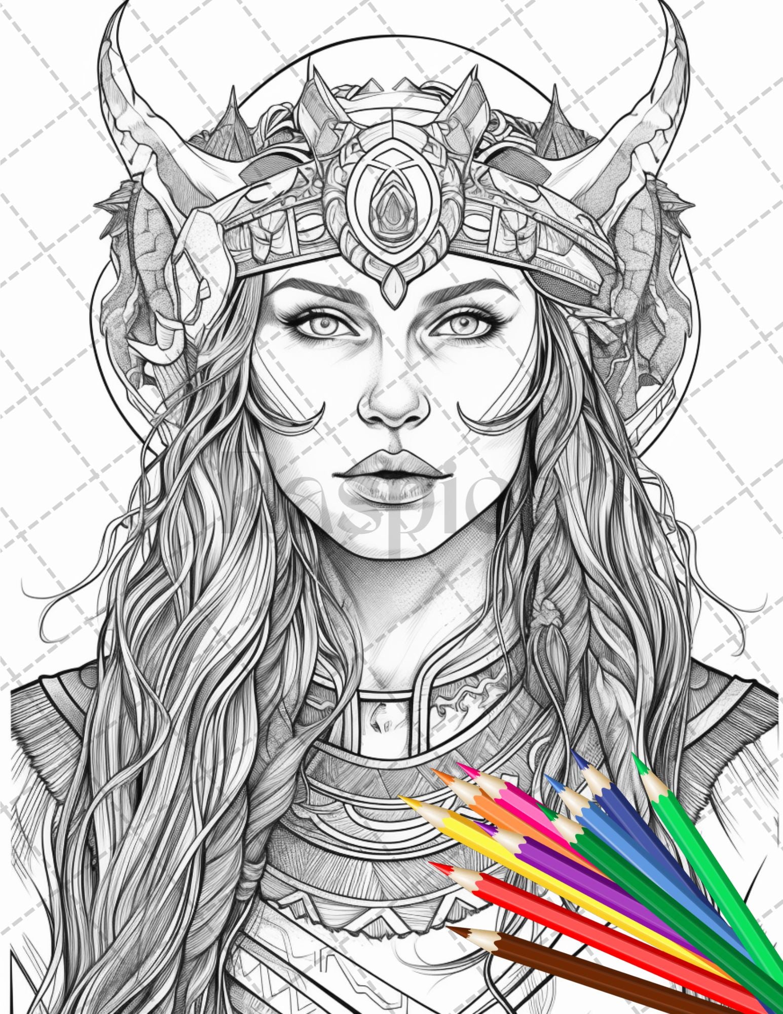 Viking women warrior printable coloring pages for adults nordic cu â coloring