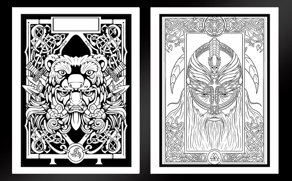 Norse mythology coloring book adult coloring book for stress relief relaxation and fun villar madison books