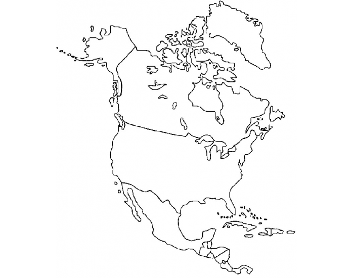 Political physical map north america quiz