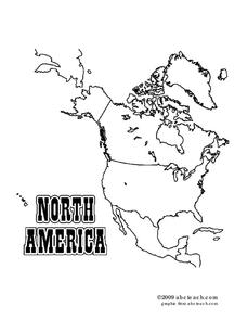 North america outline map organizer for th