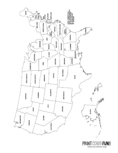 Us maps to print and color