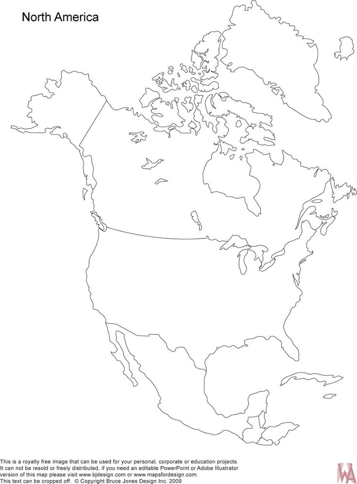 Blank outline map of north america whatsanswer america map north america map flag coloring pages