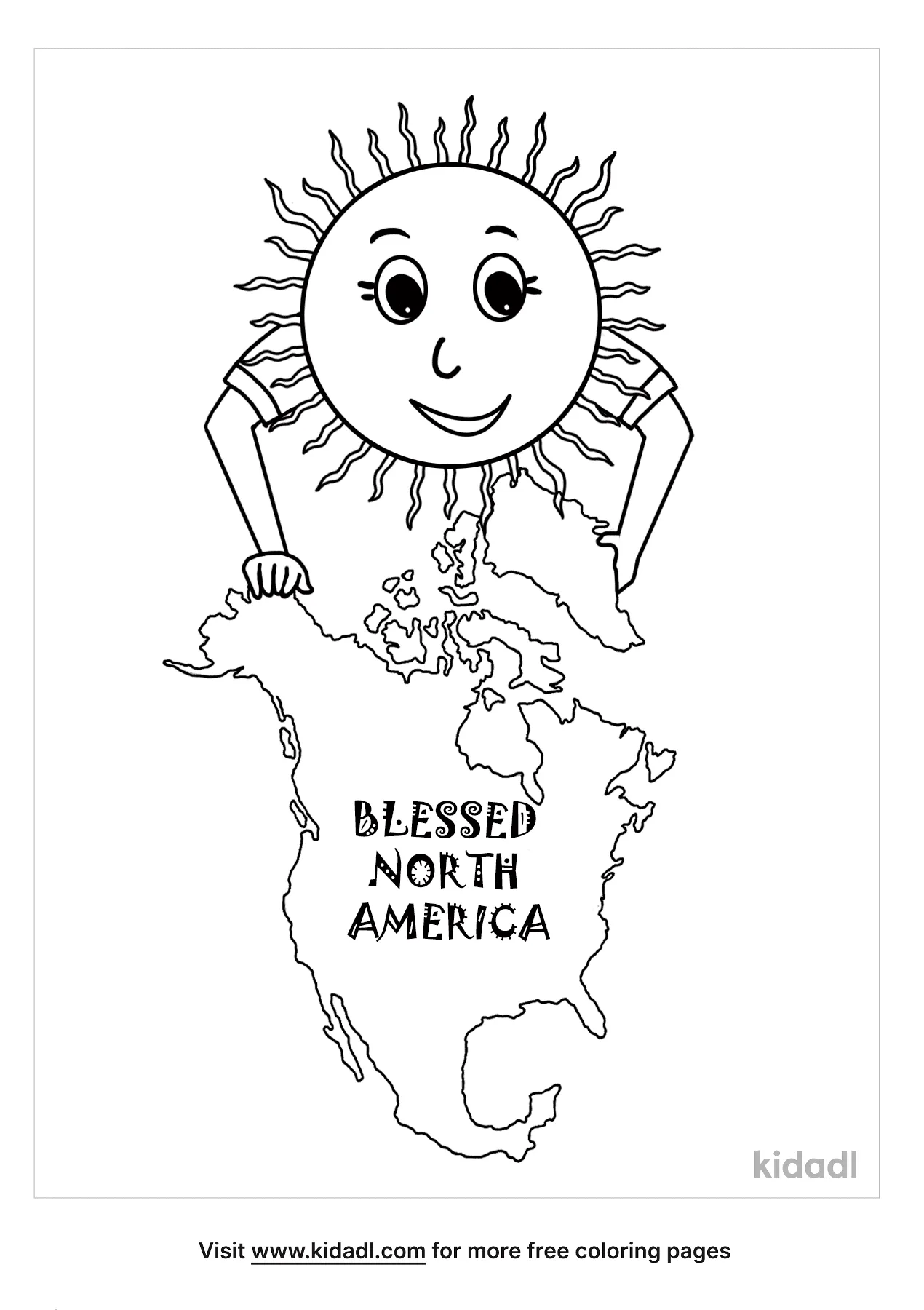 Free north america map coloring page coloring page printables