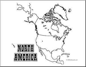 Clip art north america map coloring page blank i