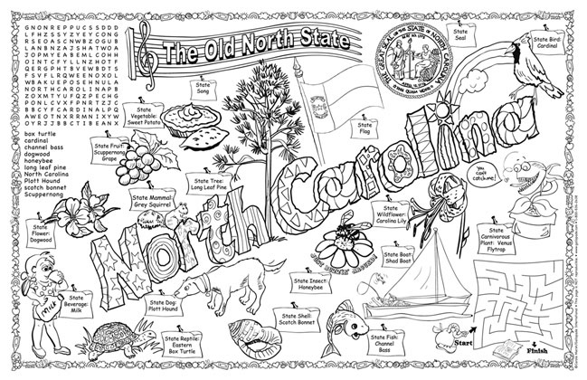 North carolina symbols facts funsheet â pack of