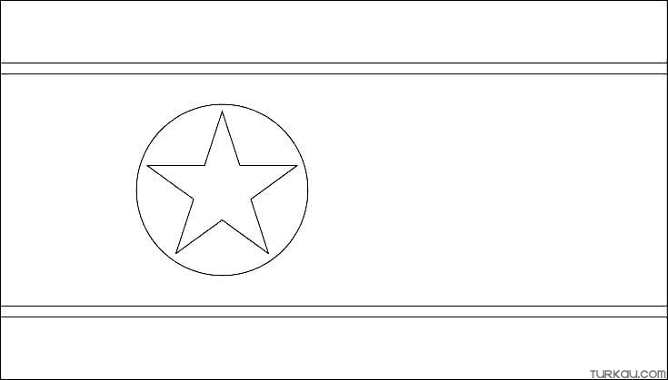 North korea flag coloring page