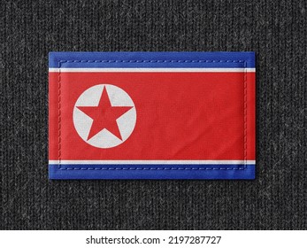 Flag north korea form glossy textured stock illustration
