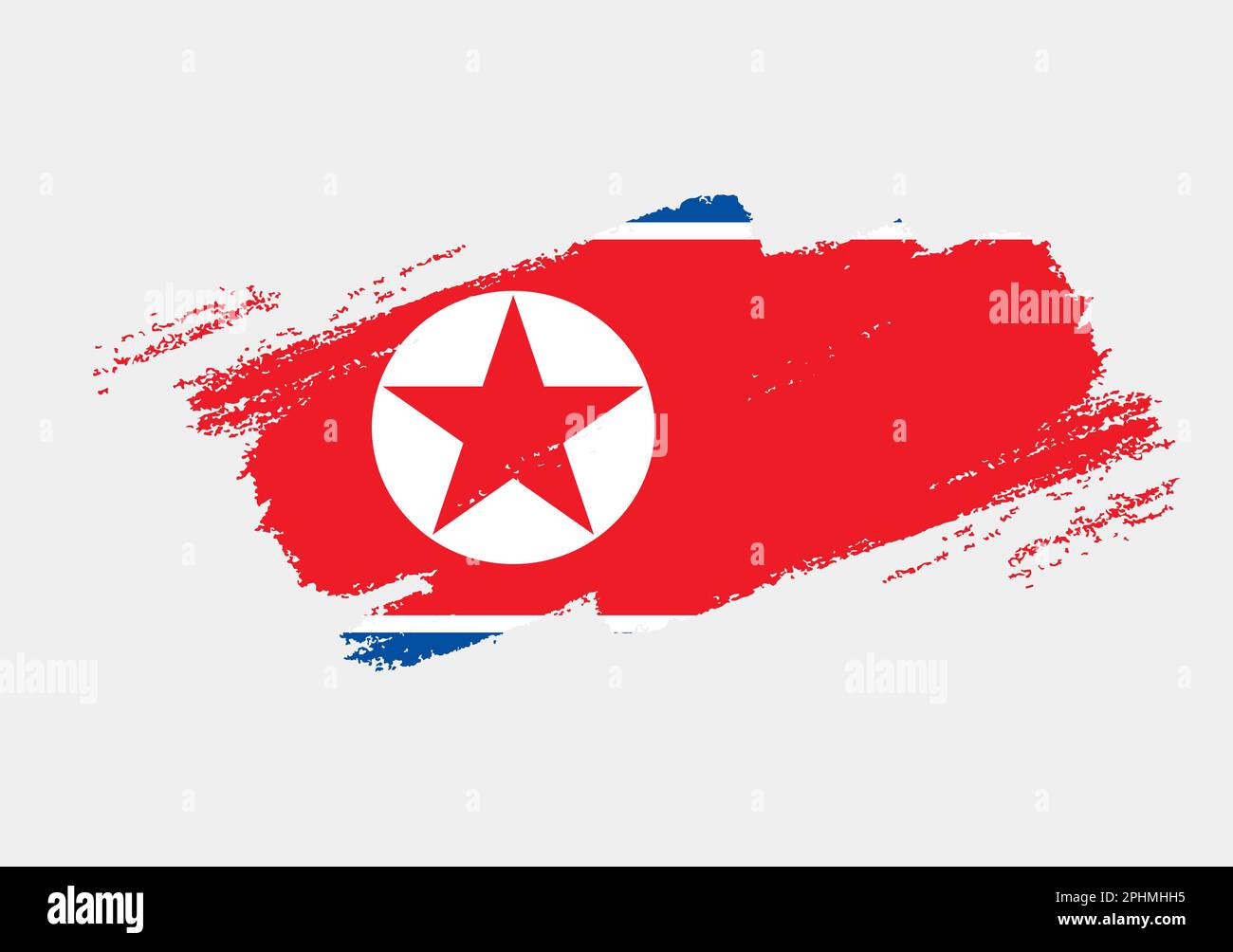 North korea flag and art hi