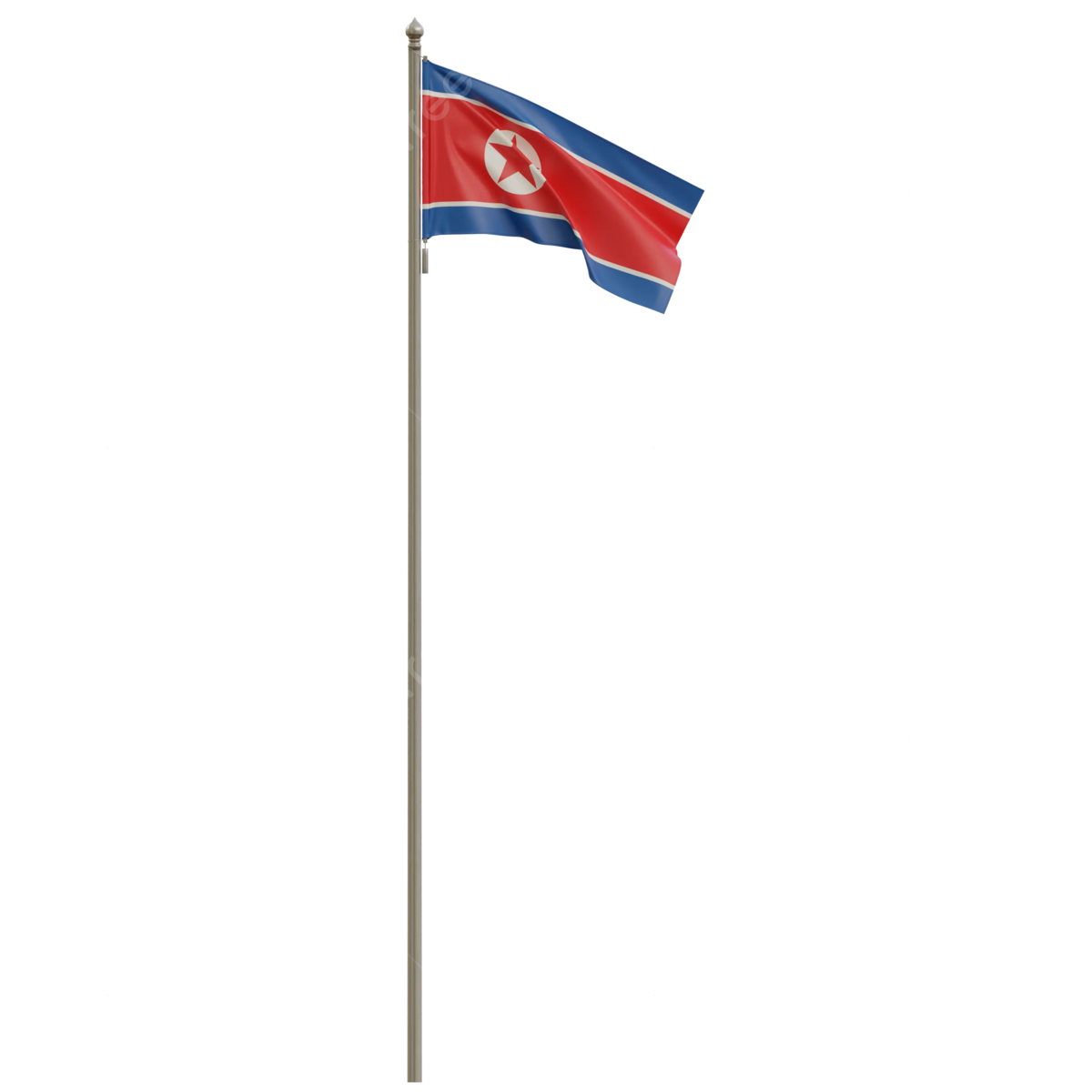North korea flag with pole north korea flag waving north korea flag waving transparent north korea flag png transparent clipart image and psd file for free download