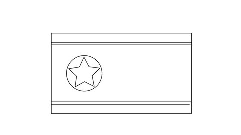 North korean flag stock video footage