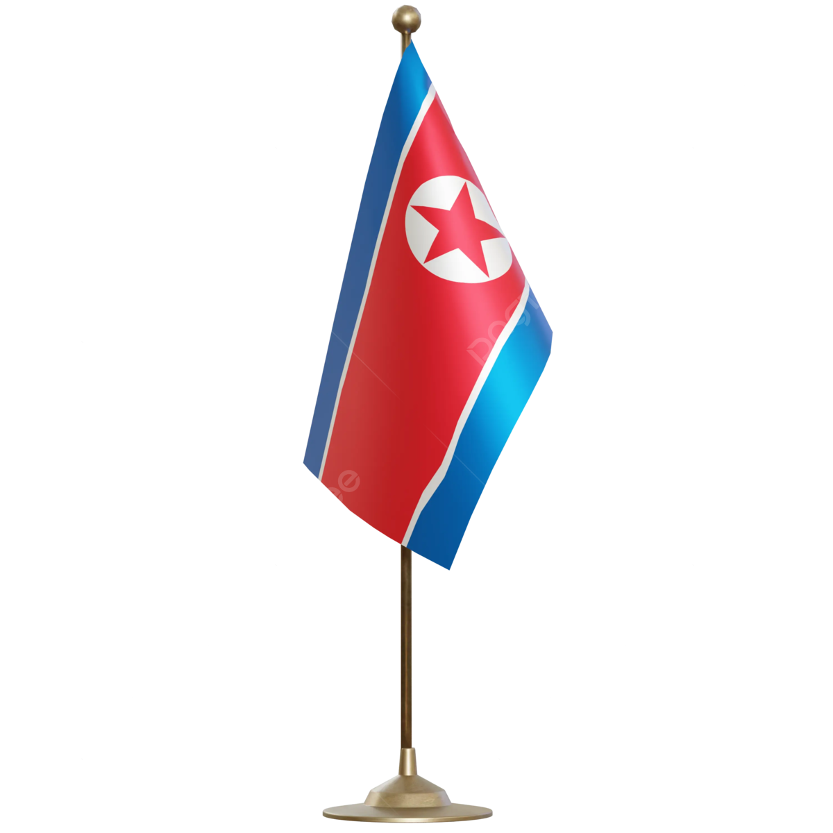 North korea flag with pole north korea flag post north korea flag north korea flag with metal stand transparent png transparent clipart image and psd file for free download