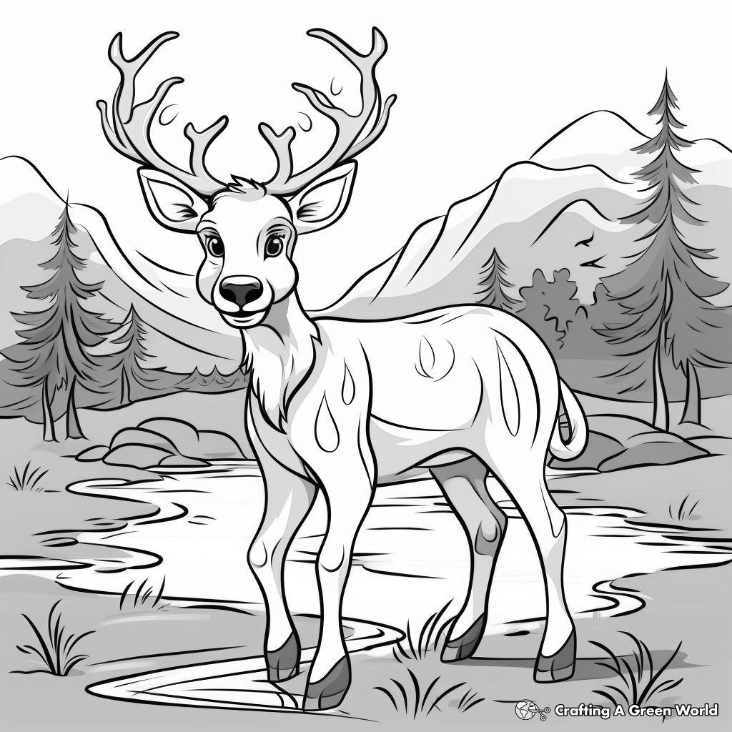 Reindeer coloring pages