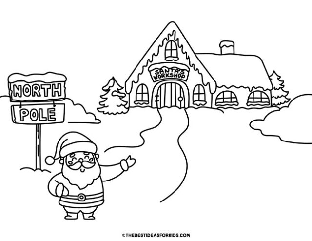 Santa coloring pages free printables