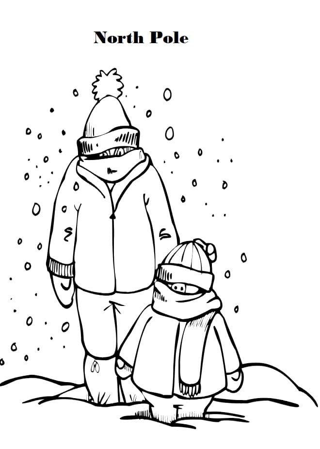 North pole coloring pages