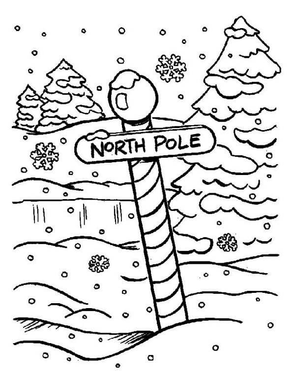 North pole image coloring page