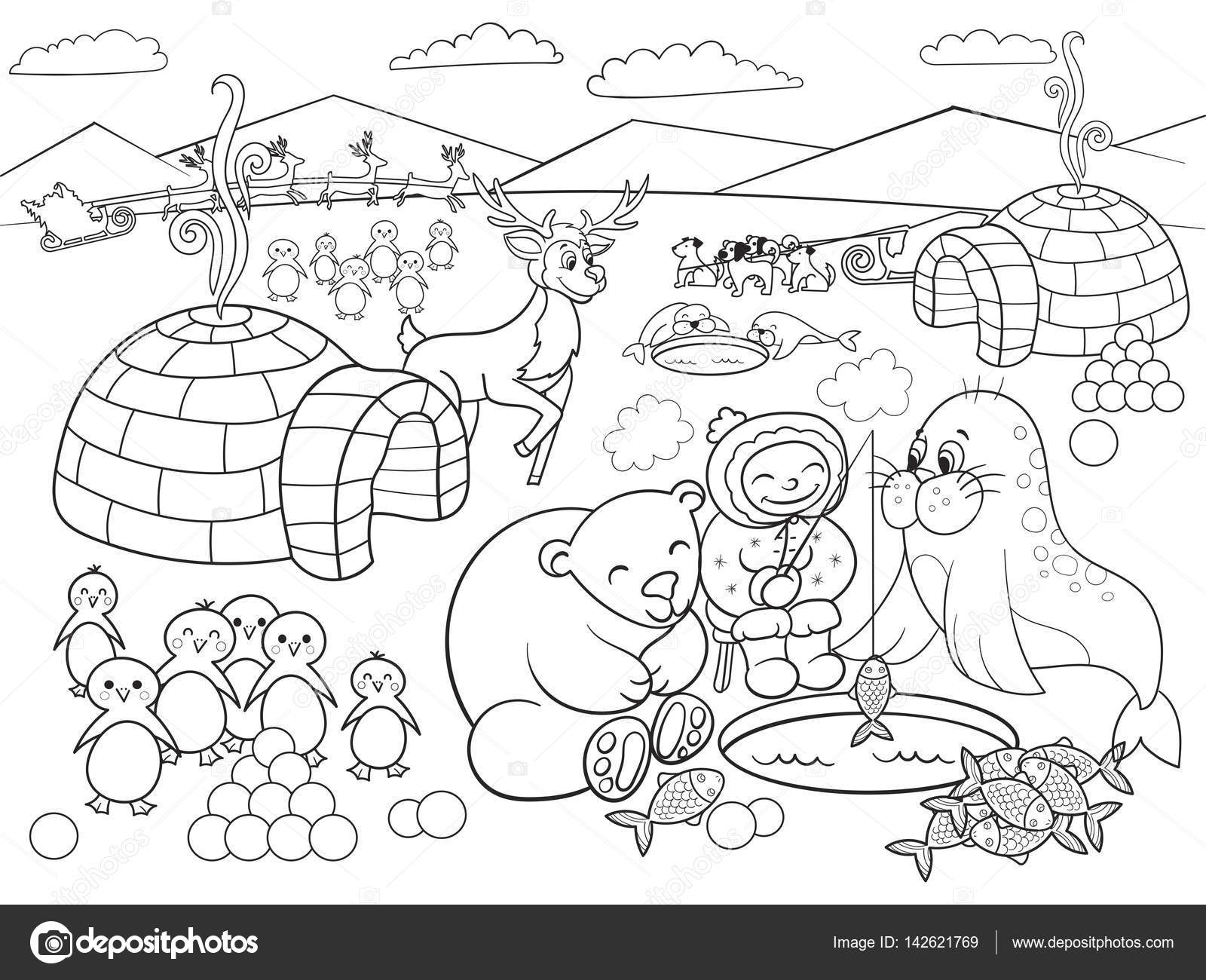 Kids coloring north pole vector illustration stock vector by toricheksgmail