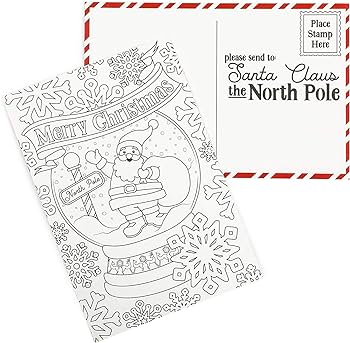 Bright creations pack blank christmas postcards for kids coloring xmas holiday letter to santa x in office products