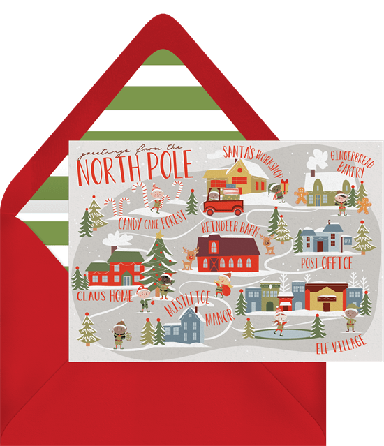 North pole postcard cards