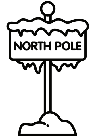 North pole sign coloring page free printable coloring pages