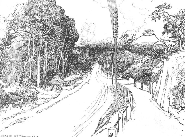 English countryside coloring page free vintage art