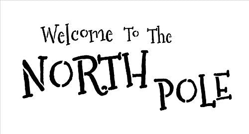 Wele to the north pole stencil by fun christmas word ar â stencils