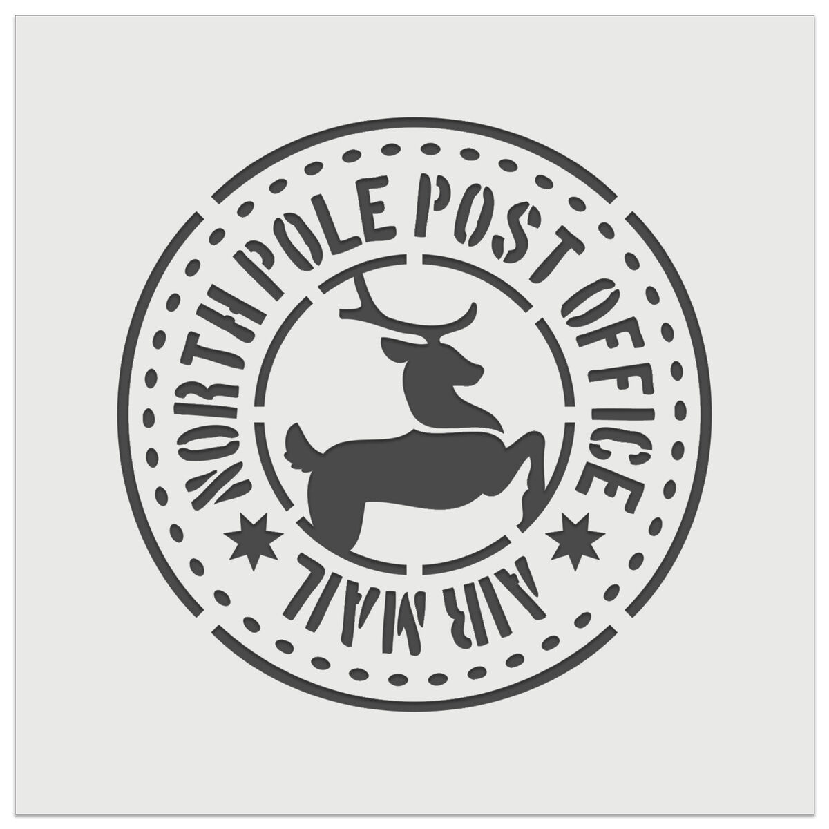 North pole post office air mail mark christmas wall cookie diy reusable stencil