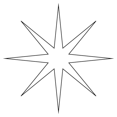 Eight spoked asterisk coloring page free printable coloring pages
